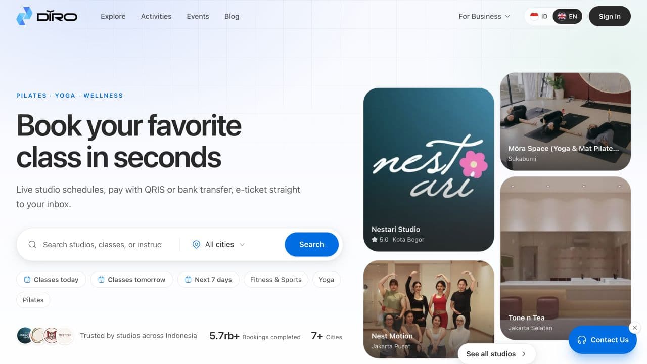 DIRO actual product interface
